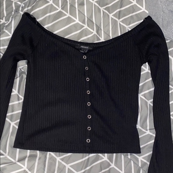 Black off-the-shoulder top - Picture 1 of 2